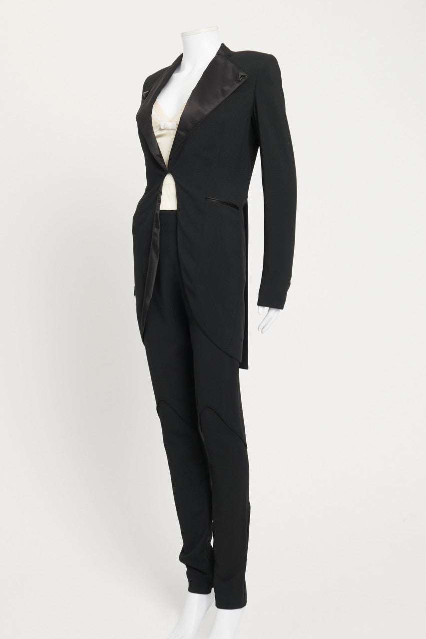 Navy Blue Embellished Preowned Trouser Suit