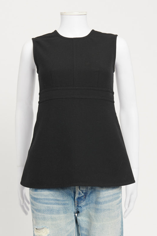 Black Wool Low Back Preowned Top