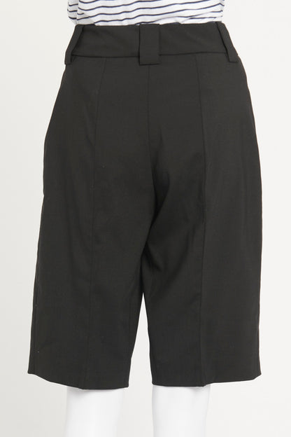 Black Wool Tailored Knee-Length Preowned Shorts