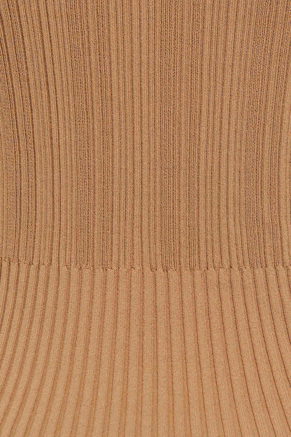 Brown Ribbed Sora Preowned Top