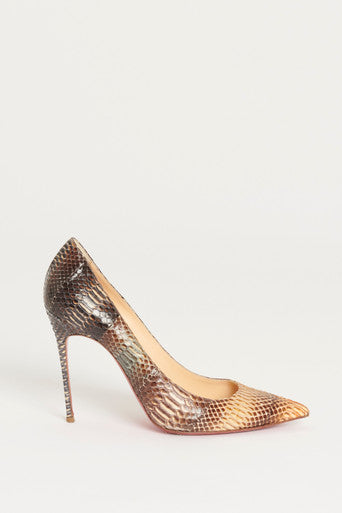Brown Snake Effect Kate 100 Pumps