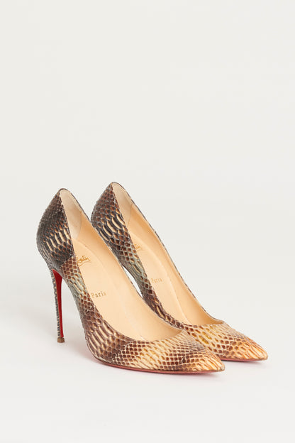 Brown Snake Effect Kate 100 Pumps