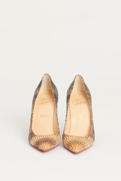 Brown Snake Effect Kate 100 Pumps