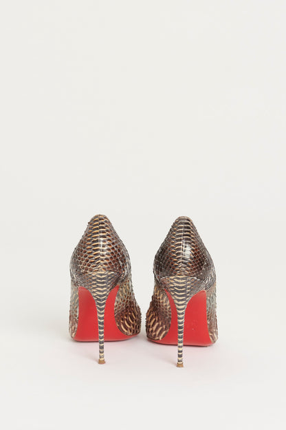 Brown Snake Effect Kate 100 Pumps