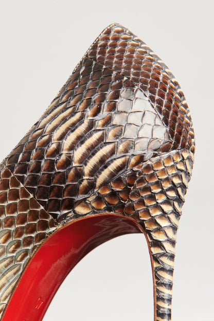Brown Snake Effect Kate 100 Pumps