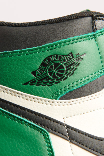 Pine Green Leather Air Jordans 1 Retro High Top Preowned Trainers