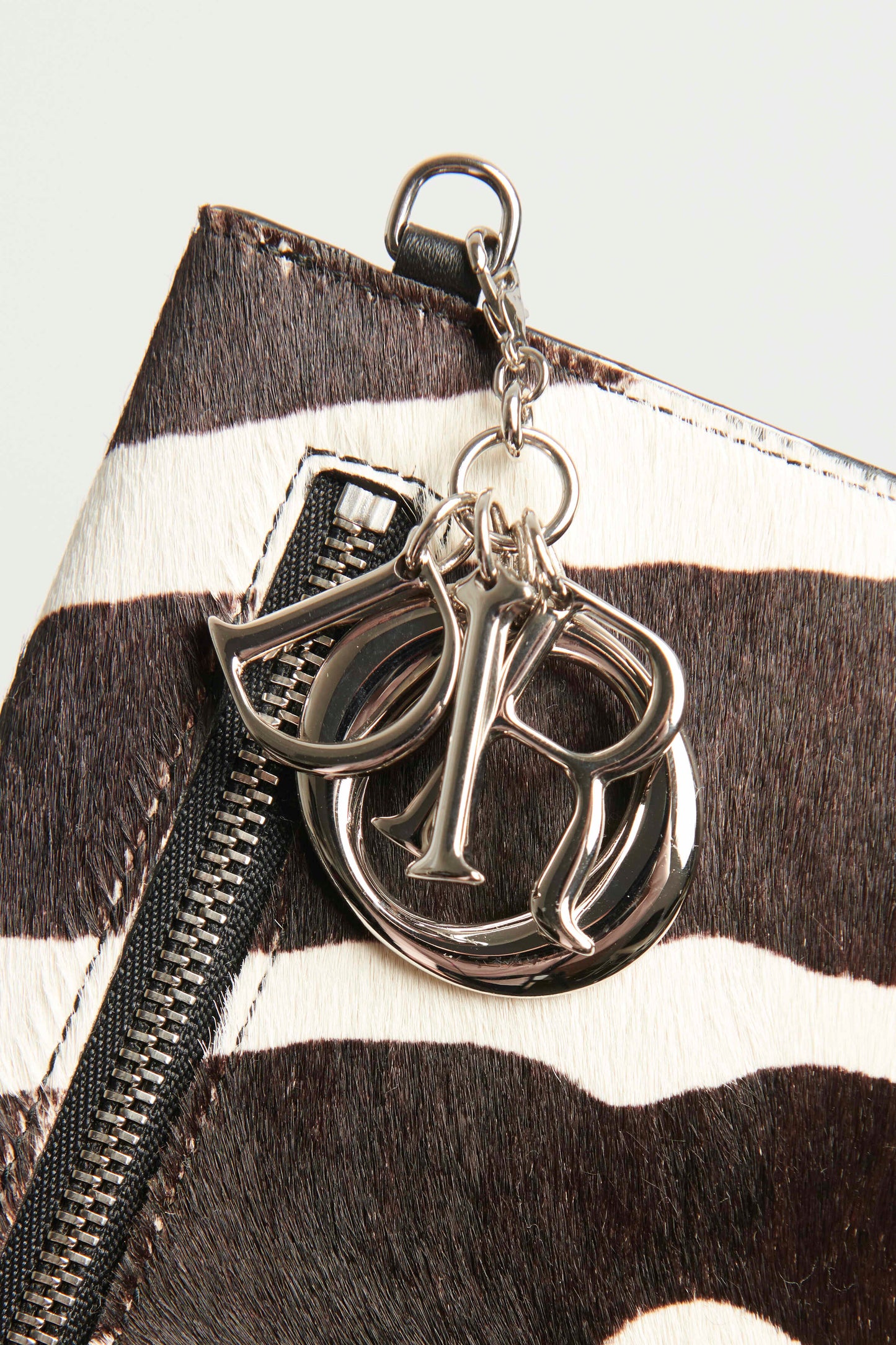 Brown Pony-Style Zebra Print Preowned Envelope Clutch Bag