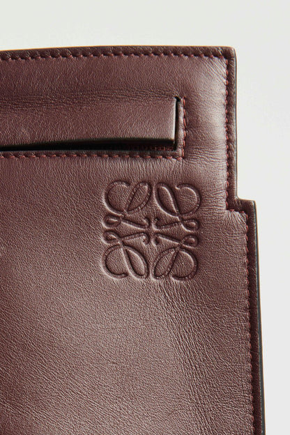 Red and Aubergine Leather Preowned Clutch