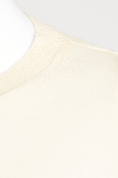Cream Line Print Preowned Sweater