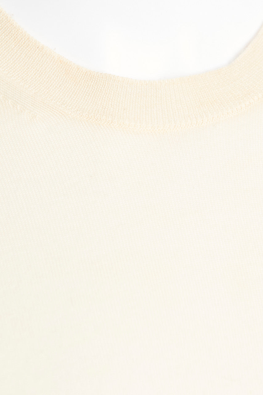 Cream Line Print Preowned Sweater