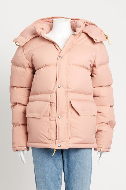 Dusky Pink Preowned Puffer Jacket with Detachable Hood
