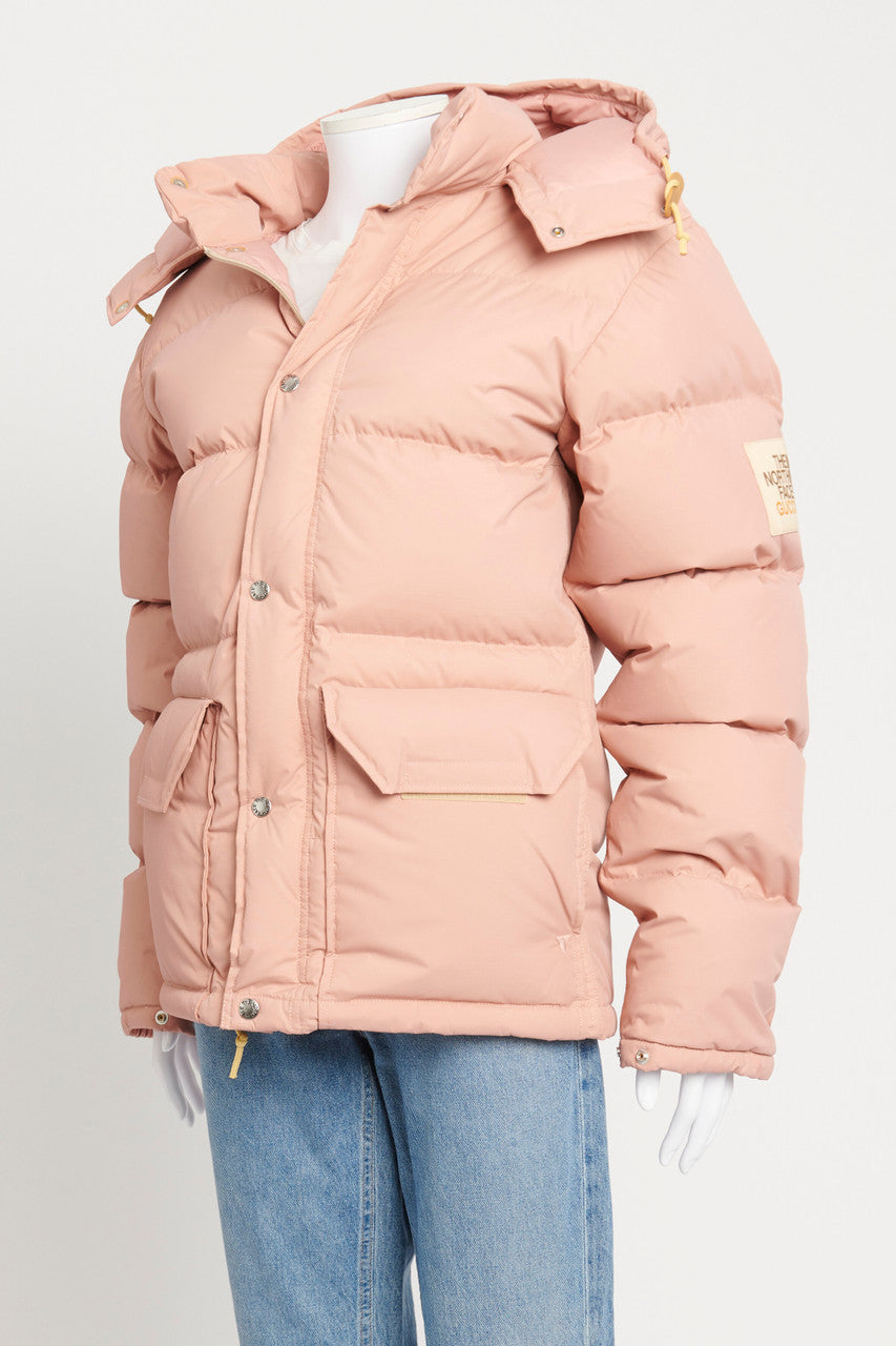 Dusky pink puffer outlet jacket