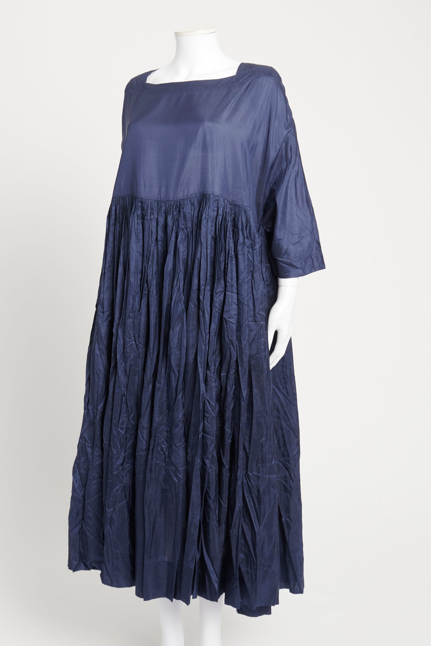 Navy Silk Florence Preowned Maxi Dress