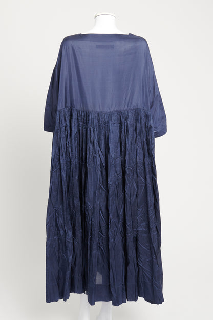 Navy Silk Florence Preowned Maxi Dress