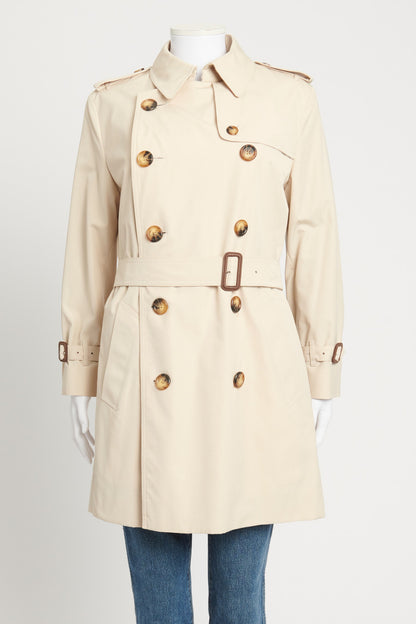 Beige Cotton 'Slim Fit' Belted Preowned Trench Coat