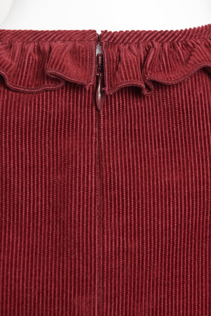 Burgundy Baby Cord 3/4 Length Cate Preowned Dress