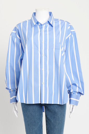 Blue and White Striped Preowned Shirt