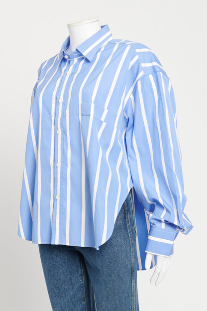 Blue and White Striped Preowned Shirt