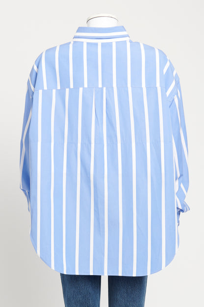 Blue and White Striped Preowned Shirt