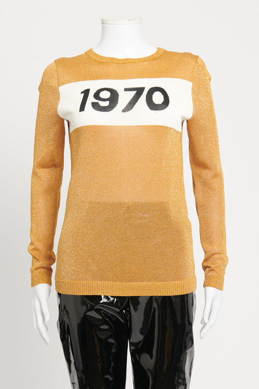 Gold Sparkle Knitted '1970' Preowned Jumper