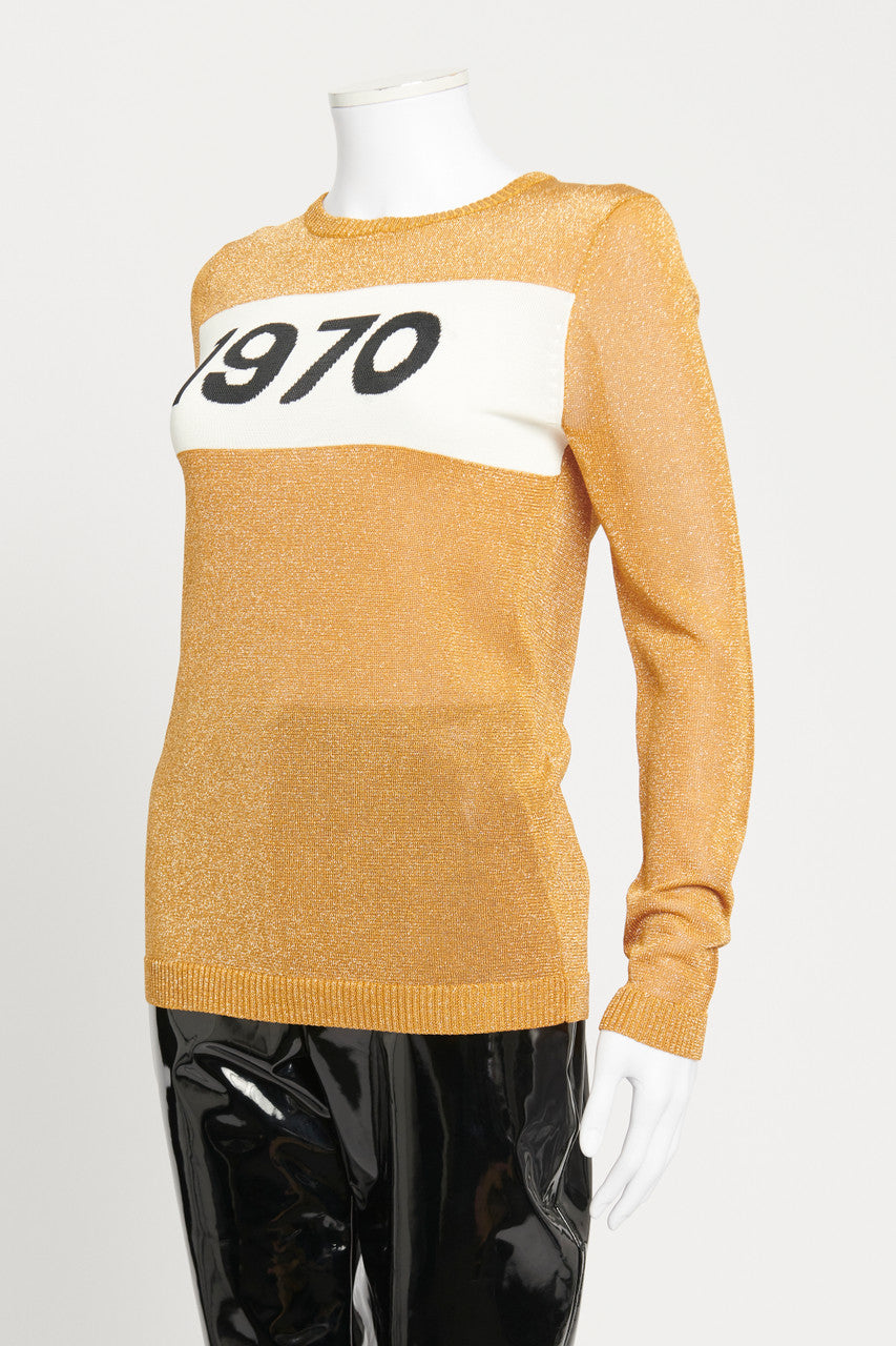 Gold Sparkle Knitted '1970' Preowned Jumper