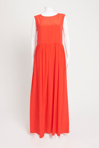Red Empathy Silk Preowned Maxi Dress