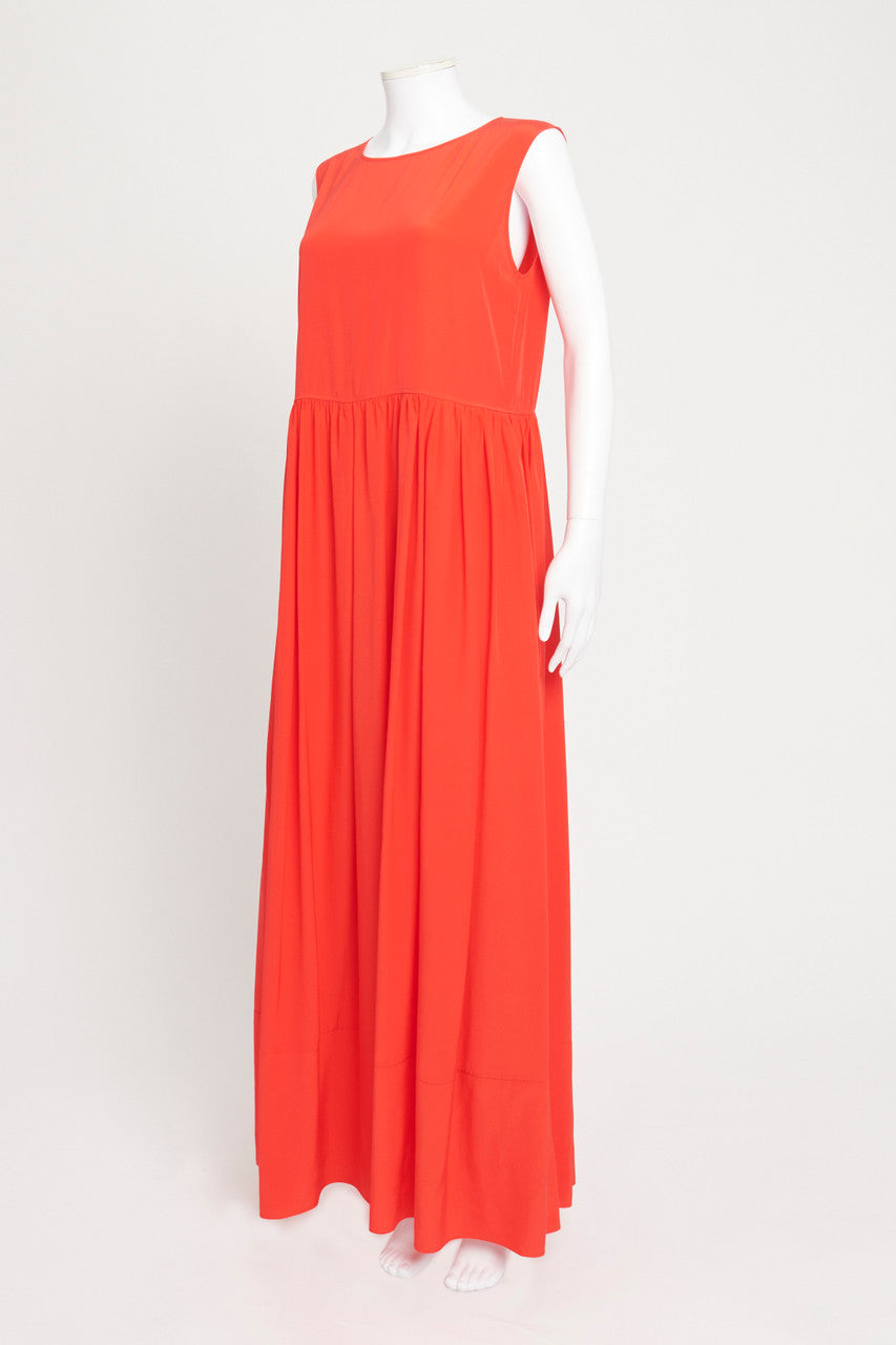 Red Empathy Silk Preowned Maxi Dress