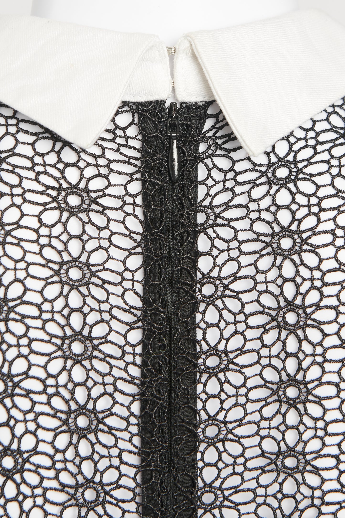 Black Fleur Lace Panel Preowned A-Line Dress