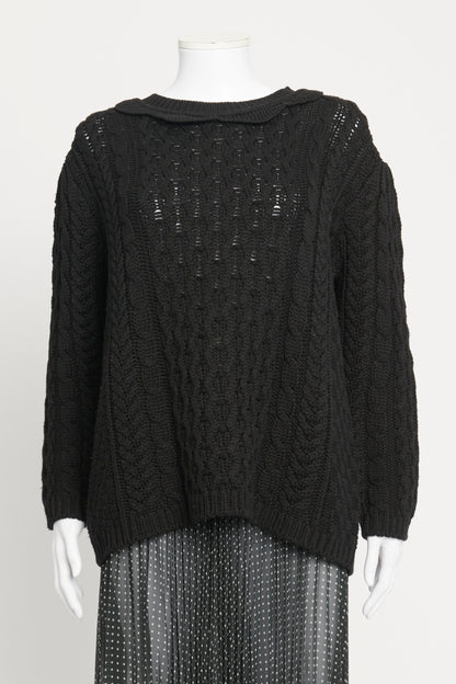 Black Cable Knit Preowned Jumper