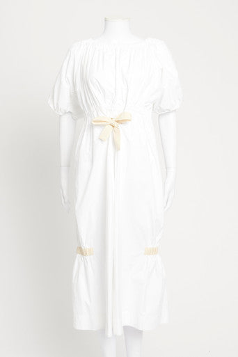 SS20 White Cotton Midi Dress