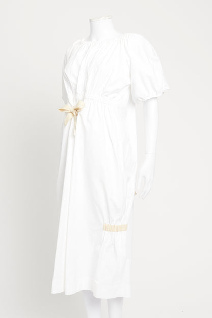 SS20 White Cotton Midi Dress