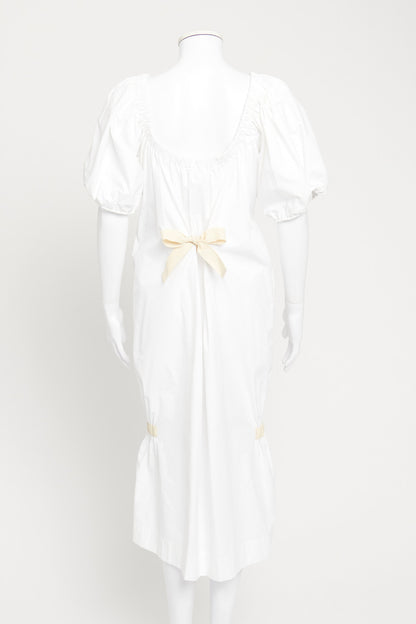 SS20 White Cotton Midi Dress