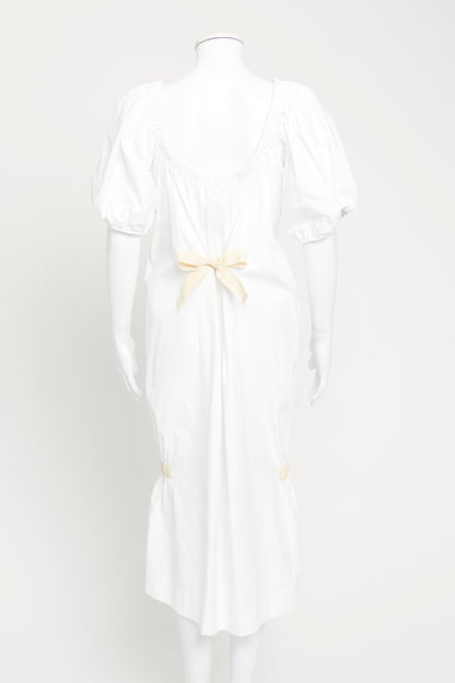 SS20 White Cotton Midi Dress