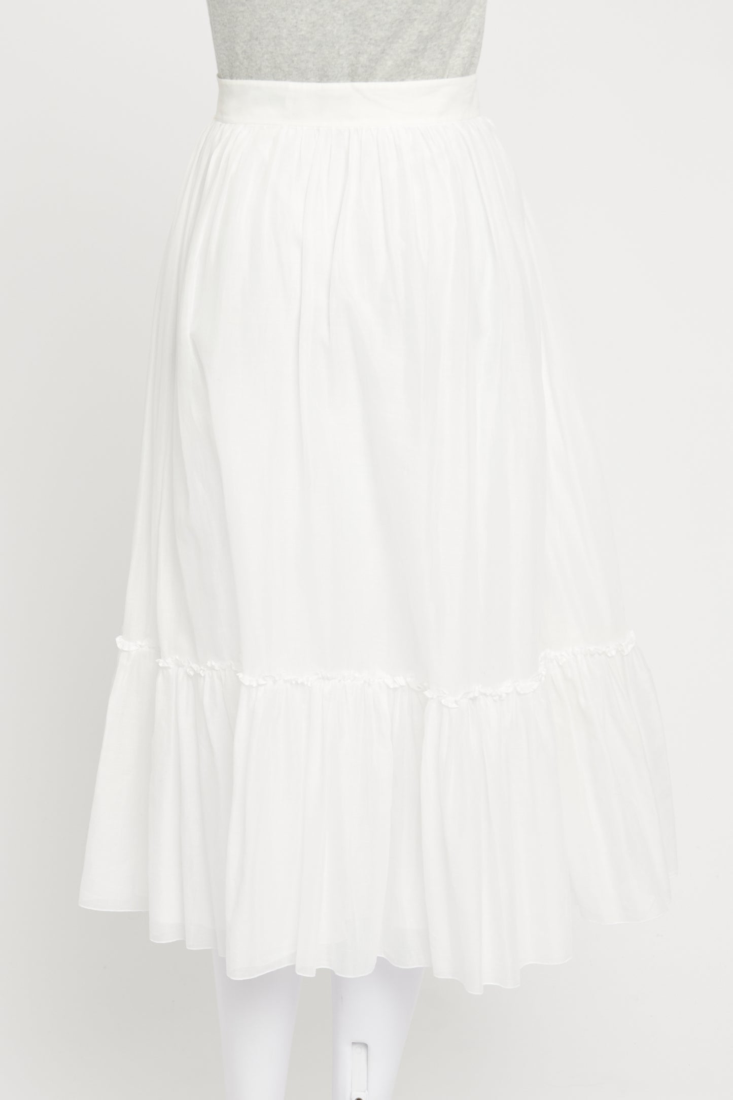 White Tierd Preowned Midi Skirt