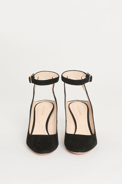 Black Suede Maeva Ankle Strap Preowned Pumps