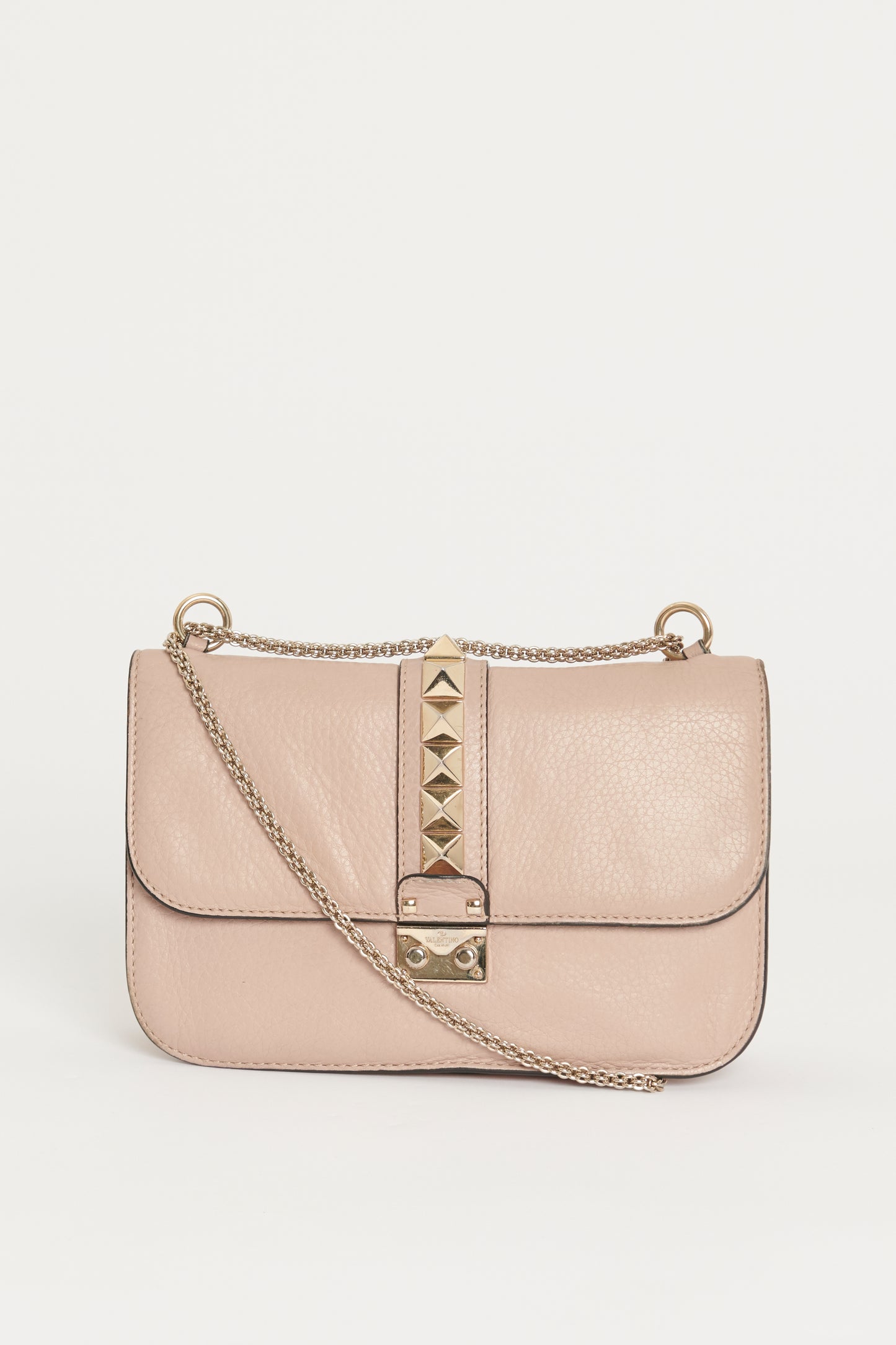 Nude Glam Rock Leather Preowned Crossbody Bag