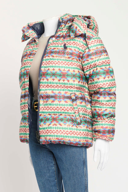 Multicoloured Fair Isle Preowned Down Puffer Jacket