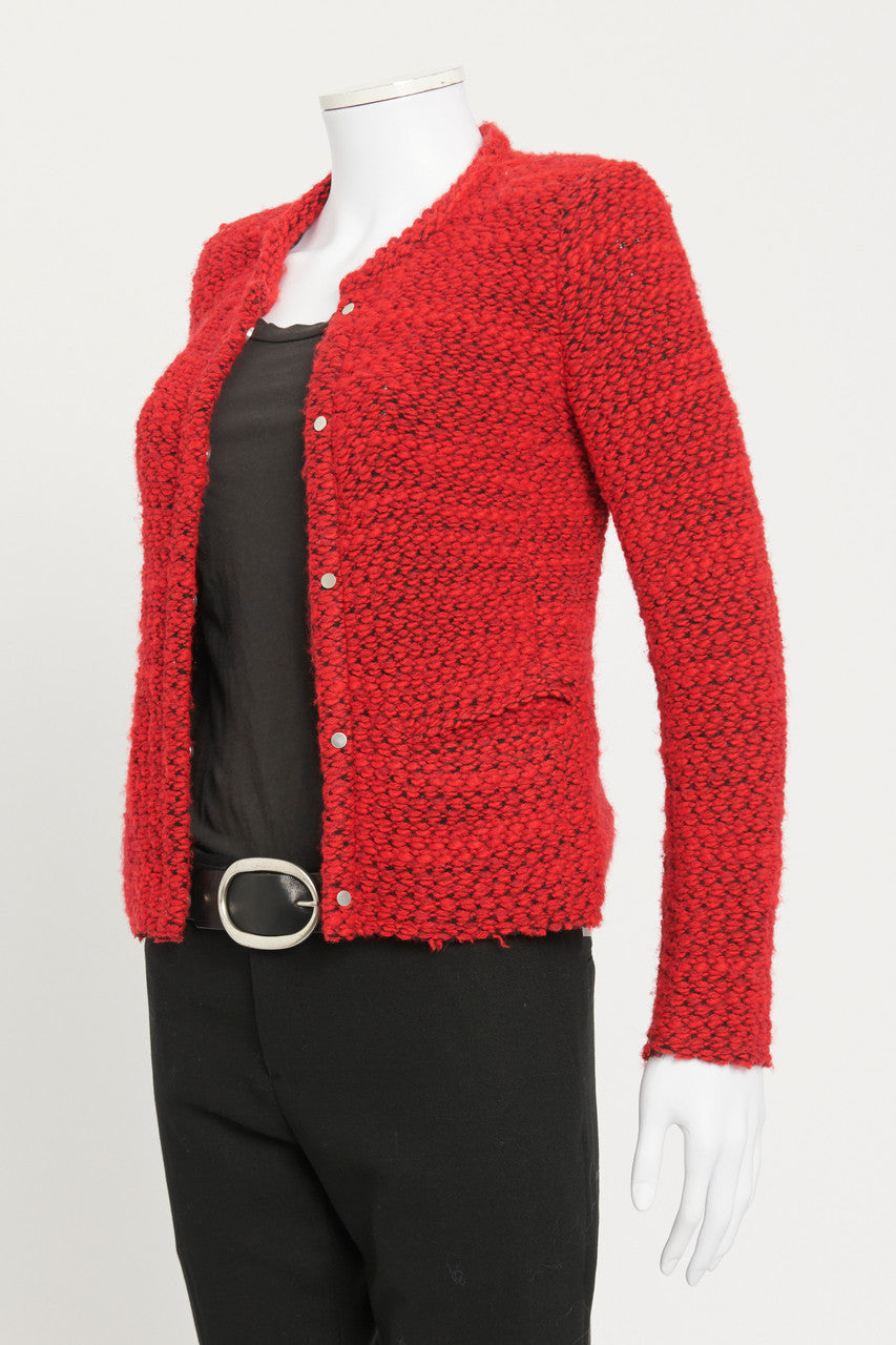 Red Boucle Evening Jacket