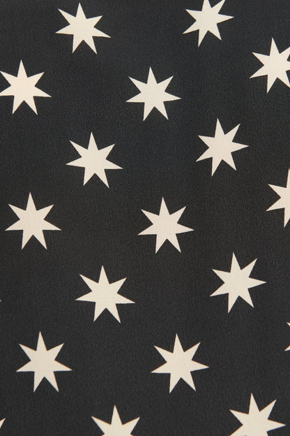 Navy Star Print Silk Blouse