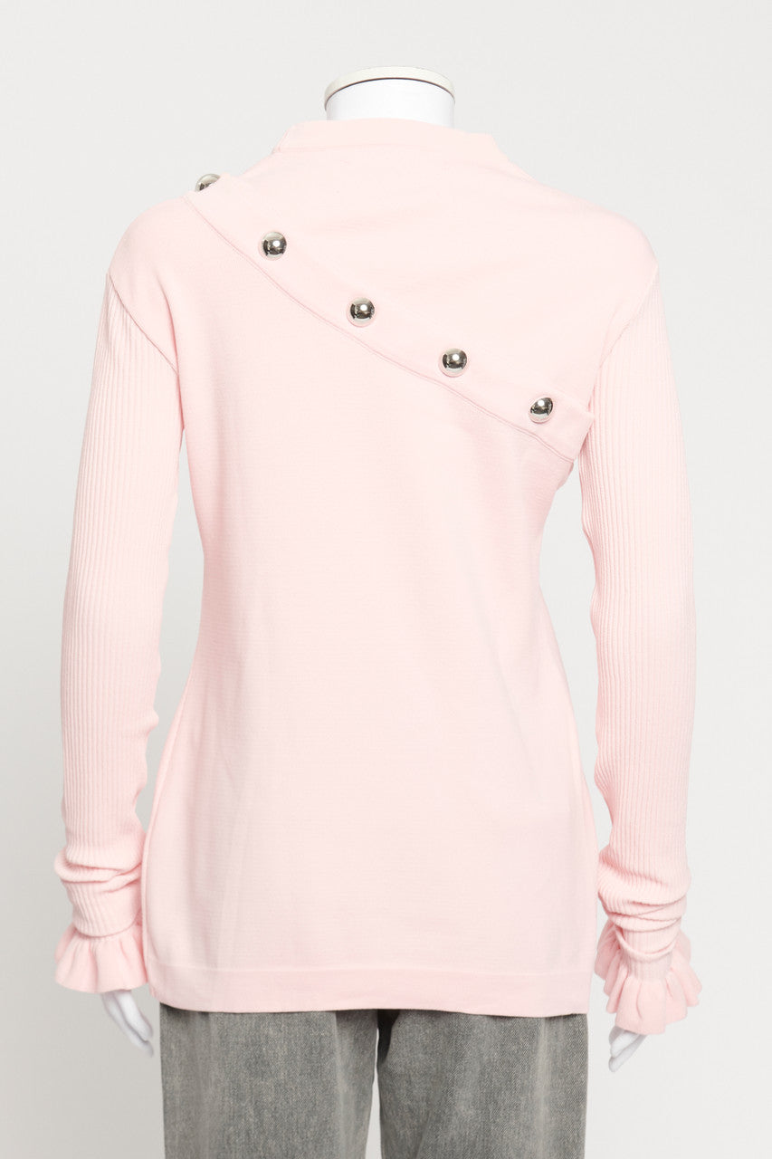Baby Pink Popper Button Preowned Top