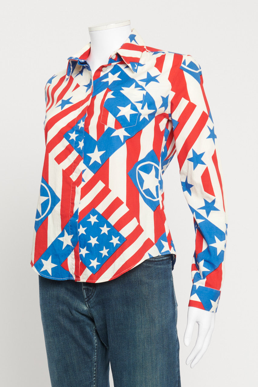 Blue, Red and White Preowned American Shirt