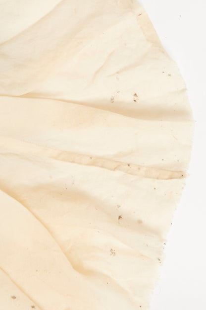 Eggshell Cotton Ruffle Preowned Floor Length Skirt