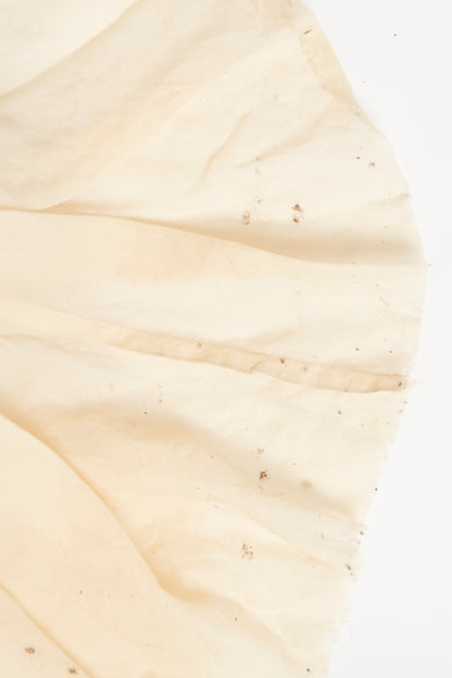 Eggshell Cotton Ruffle Preowned Floor Length Skirt