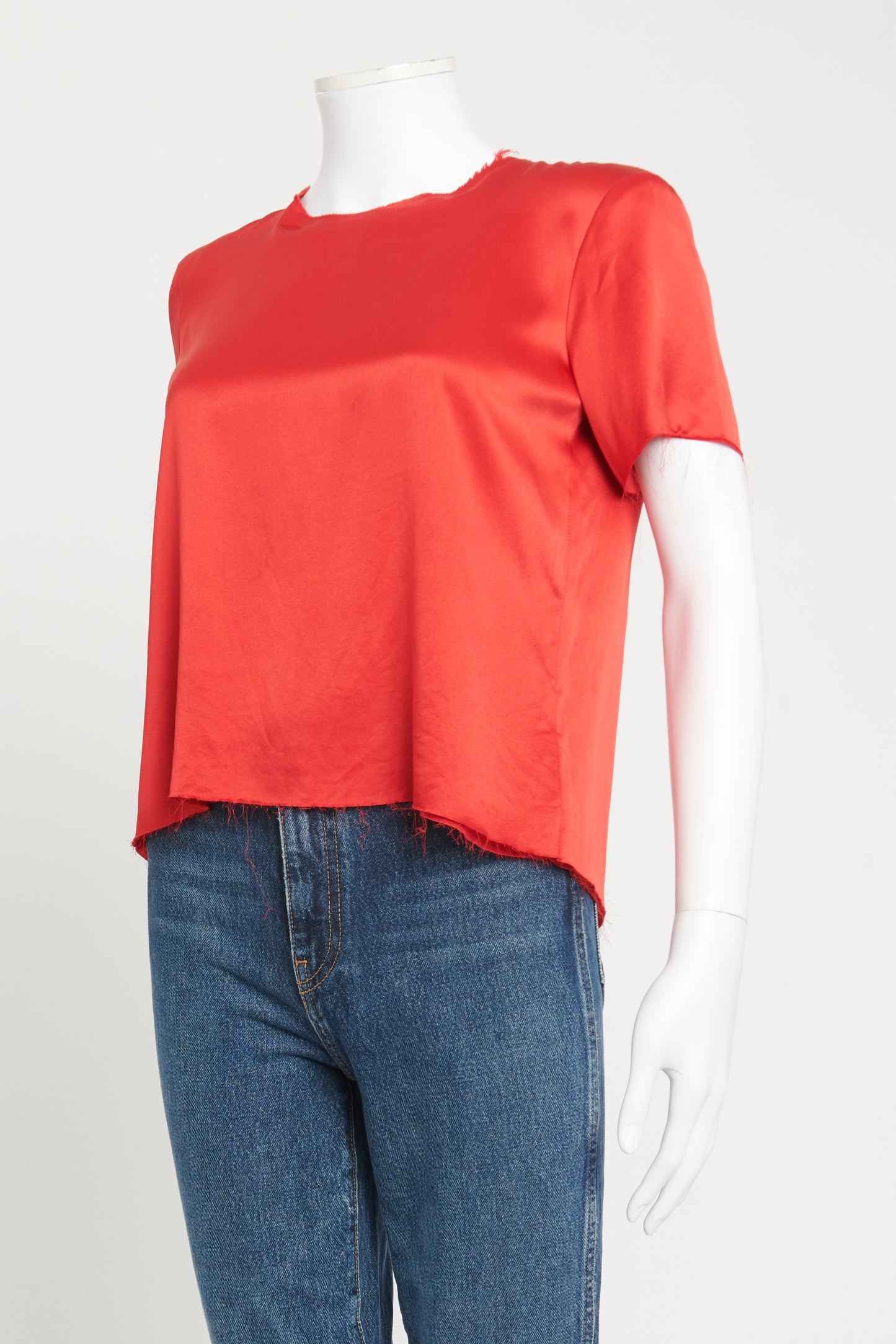 Red Silk Open Back Preowned Top