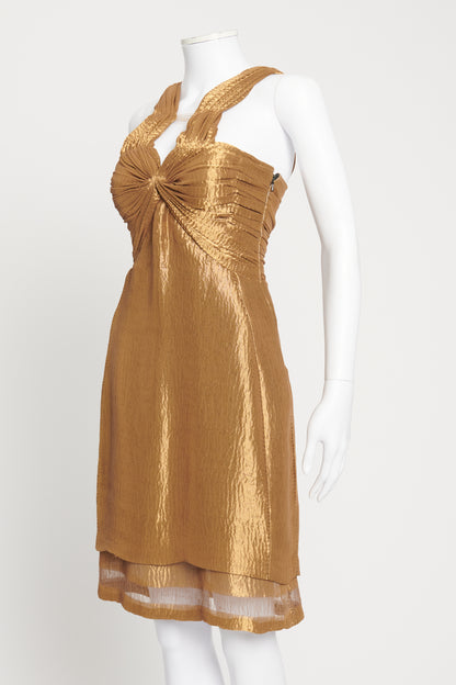 Fall 2006 Iridescent Golden Preowned Knee Length Dress