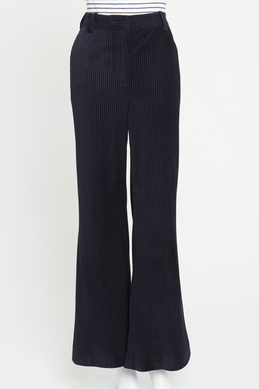 Navy Corduroy Preowned Trouser Suit Set