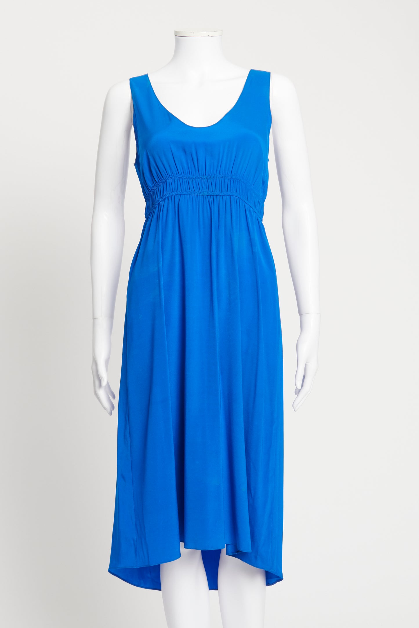 Blue Low Cut Lightweight Sleeveless Preowned Dress