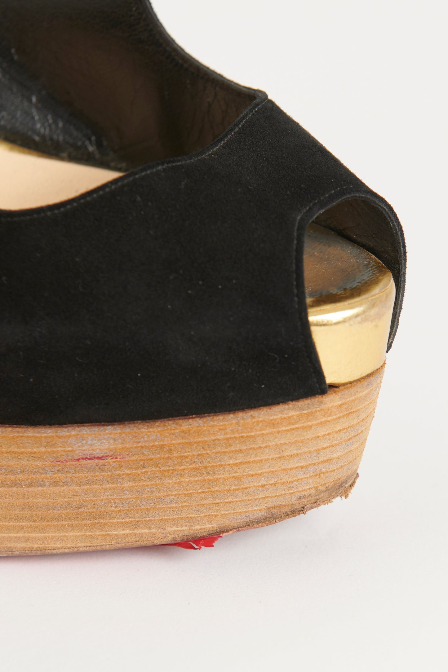 Black Suede Rozeppa Preowned Platform Sandals