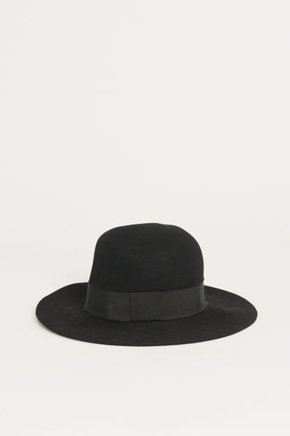 Black Felt Preowned Fedora Hat