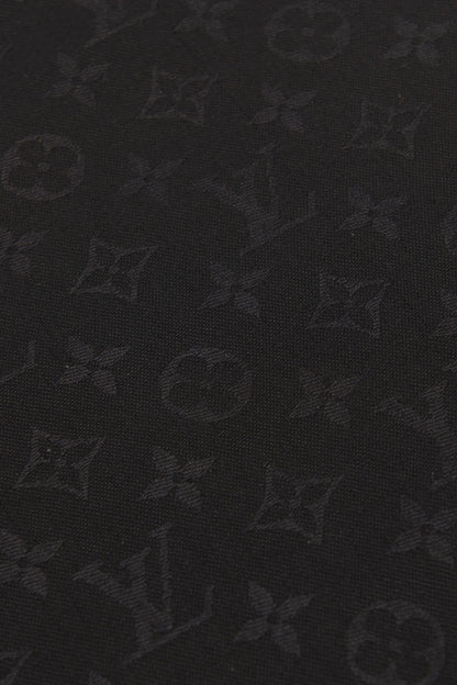 Black Monogram Silk and Wool Preowned Shawl